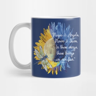 Sunflower Moon Dragonfly Quote Mug